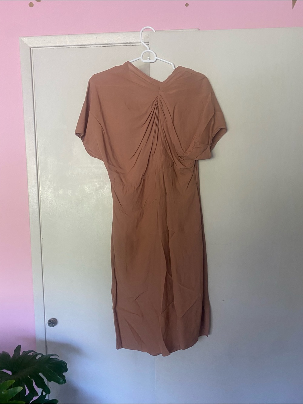 Marni Rust Ruched Silk Midi Dress size 42